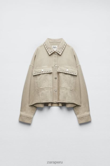 Zara mujer sobrecamisa corta con piercings BDP8J102 ropa arena