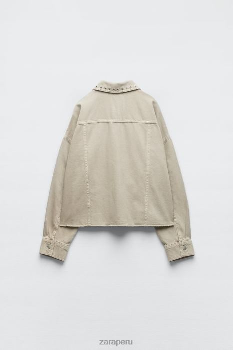 Zara mujer sobrecamisa corta con piercings BDP8J102 ropa arena