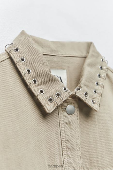 Zara mujer sobrecamisa corta con piercings BDP8J102 ropa arena