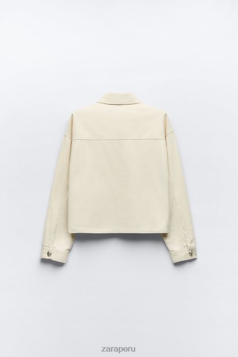 Zara mujer sobrecamisa de algodón con botones dorados BDP8J98 ropa crudo