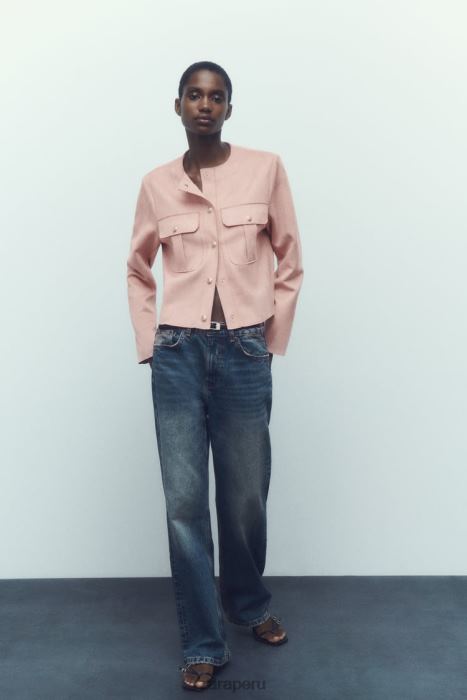 Zara mujer sobrecamisa de gamuza sintética BDP8J117 ropa rosa