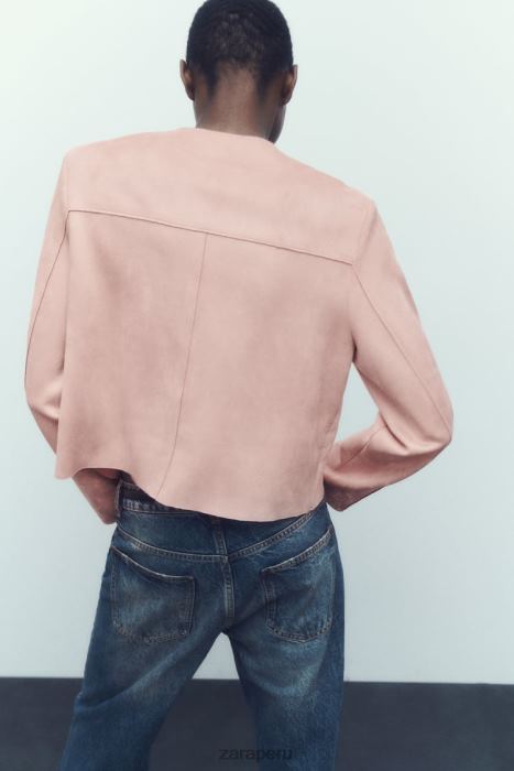 Zara mujer sobrecamisa de gamuza sintética BDP8J117 ropa rosa