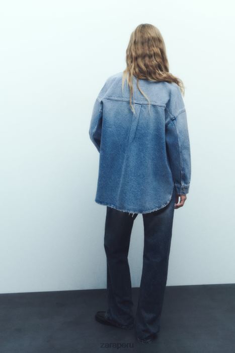 Zara mujer sobrecamisa de mezclilla oversize z1975 BDP8J69 ropa azul medio