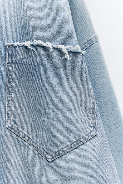 Zara mujer sobrecamisa de mezclilla oversize z1975 BDP8J69 ropa azul medio
