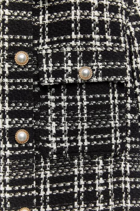 Zara mujer sobrecamisa texturizada a cuadros BDP8J8 ropa negro/crudo