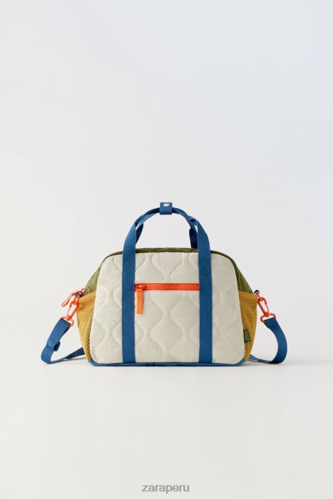Zara niños bolso de lona acolchado multicolor BDP8J1558 accesorios blanquecino