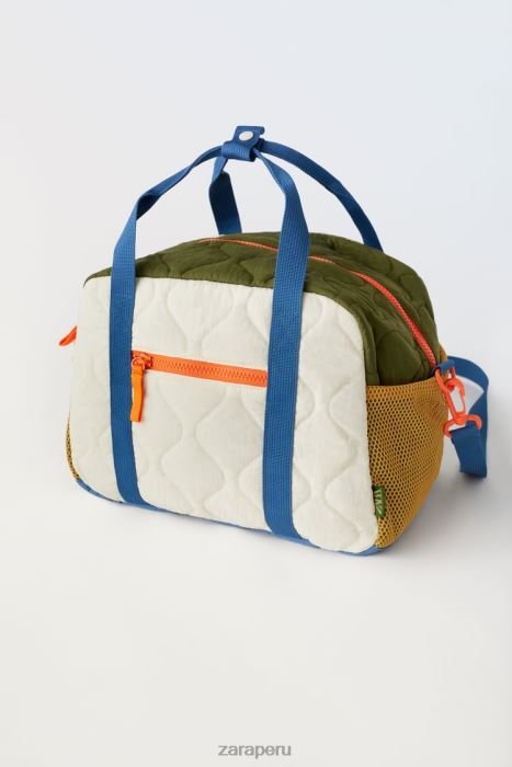 Zara niños bolso de lona acolchado multicolor BDP8J1558 accesorios blanquecino