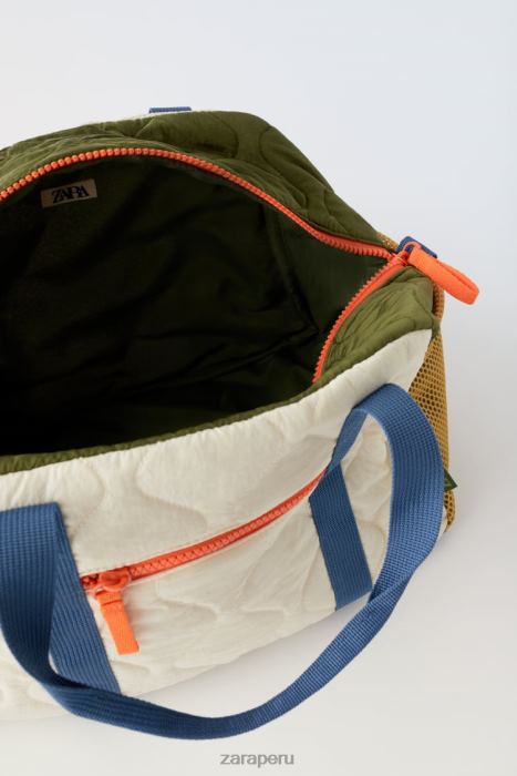 Zara niños bolso de lona acolchado multicolor BDP8J1558 accesorios blanquecino