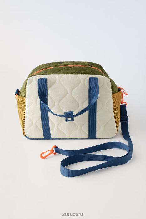 Zara niños bolso de lona acolchado multicolor BDP8J1558 accesorios blanquecino