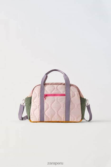 Zara niños bolso de lona acolchado multicolor BDP8J1561 accesorios rosa