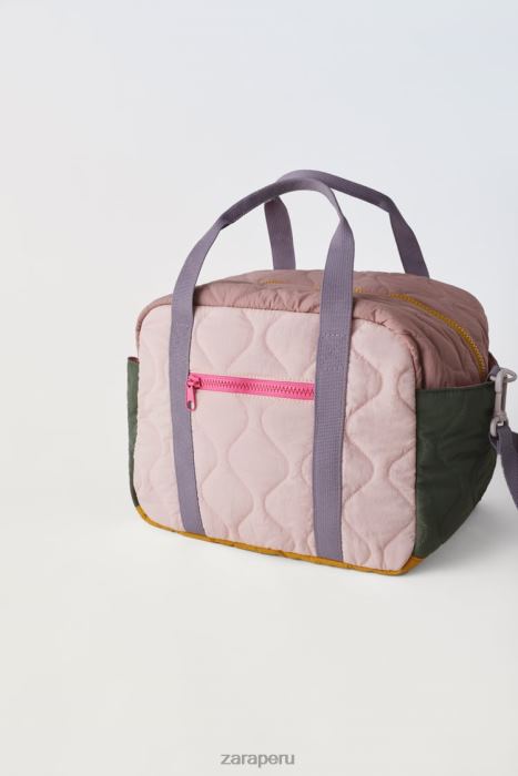 Zara niños bolso de lona acolchado multicolor BDP8J1561 accesorios rosa