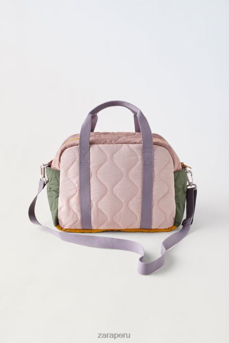 Zara niños bolso de lona acolchado multicolor BDP8J1561 accesorios rosa