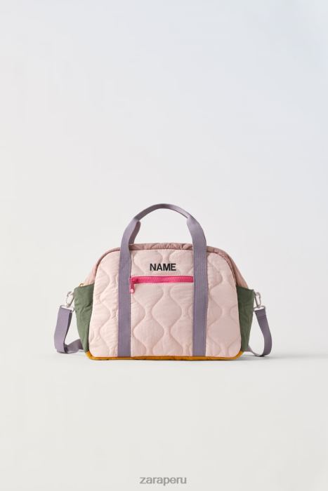 Zara niños bolso de lona acolchado multicolor BDP8J1561 accesorios rosa