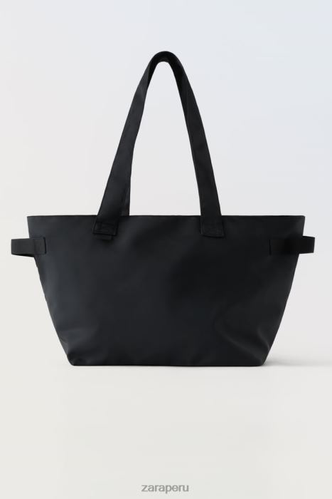 Zara niños bolso tote con bolso interior BDP8J1527 accesorios negro