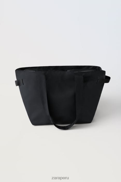 Zara niños bolso tote con bolso interior BDP8J1527 accesorios negro
