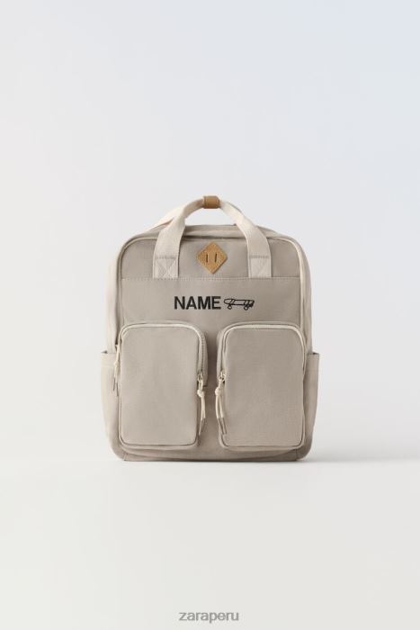 Zara niños mochila retro BDP8J1543 accesorios marrón arena