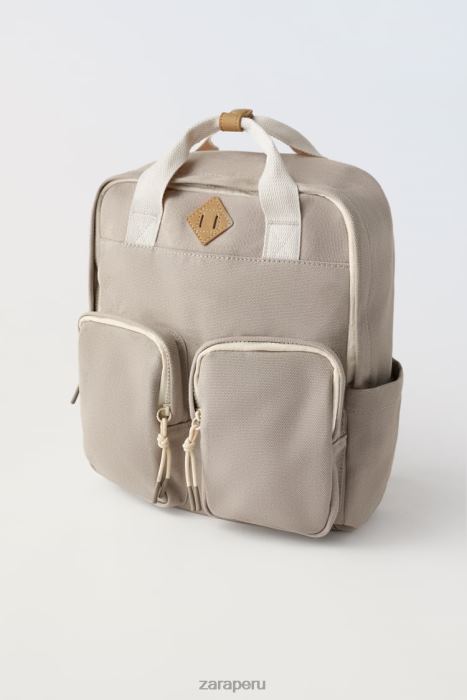 Zara niños mochila retro BDP8J1543 accesorios marrón arena