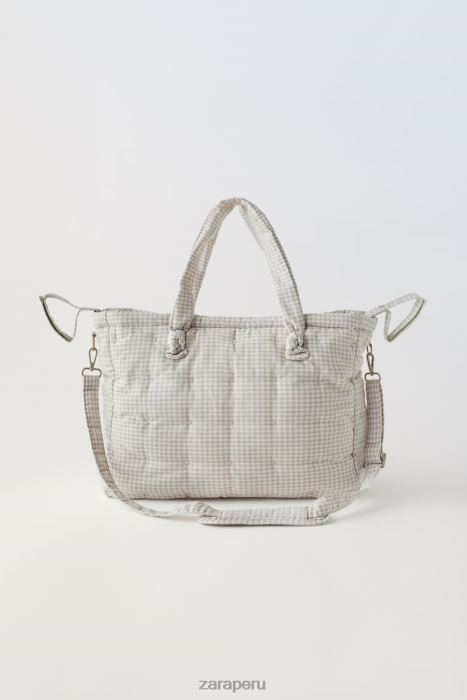 Zara niños pack de bolsos premamá vichy BDP8J1568 accesorios blanquecino