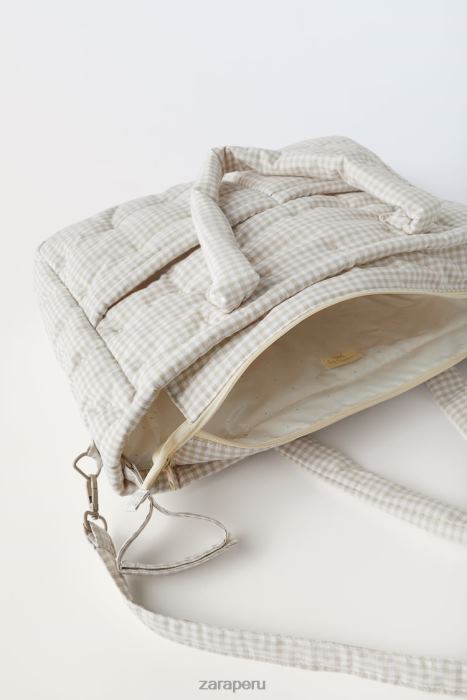 Zara niños pack de bolsos premamá vichy BDP8J1568 accesorios blanquecino