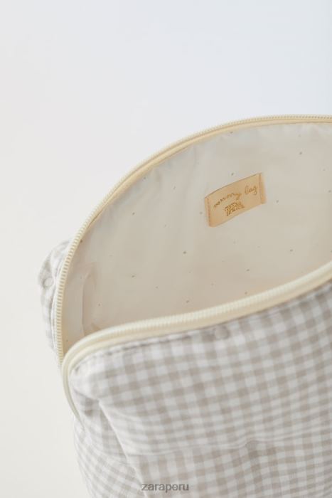 Zara niños pack de bolsos premamá vichy BDP8J1568 accesorios blanquecino
