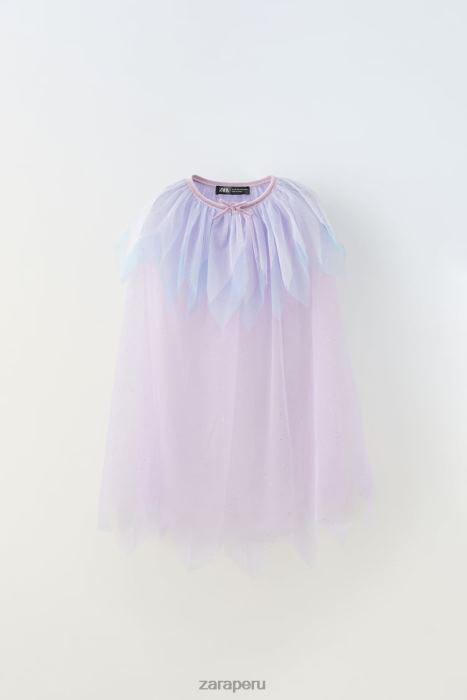 Zara niños capa de disfraz de tul con volantes BDP8J1607 ropa color de malva