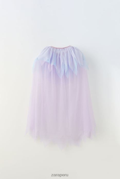 Zara niños capa de disfraz de tul con volantes BDP8J1607 ropa color de malva