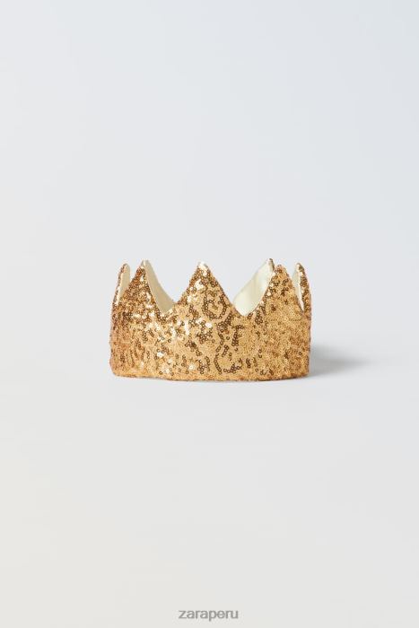 Zara niños corona de traje de lentejuelas BDP8J1597 ropa dorado