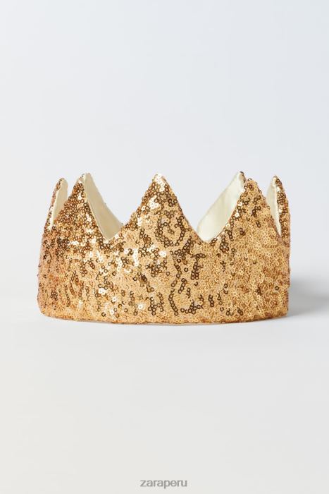 Zara niños corona de traje de lentejuelas BDP8J1597 ropa dorado