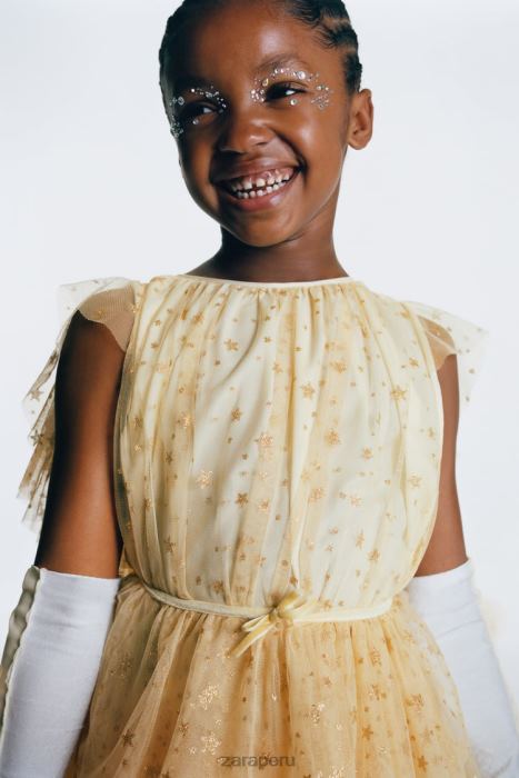 Zara niños disfraz de hada con diamantes de imitación BDP8J1596 ropa dorado