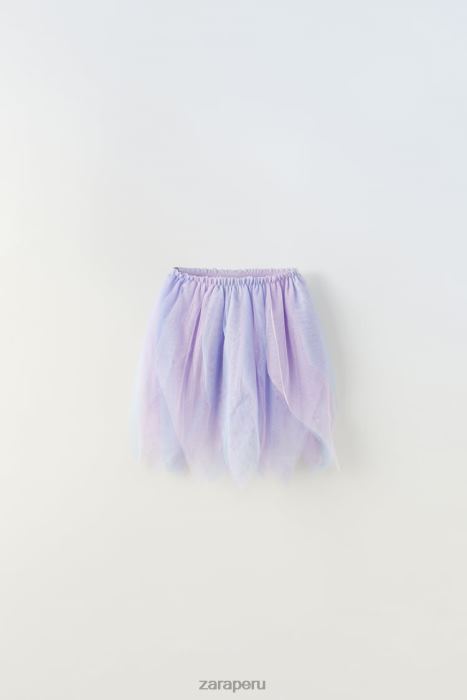 Zara niños falda de traje de tul BDP8J1608 ropa color de malva