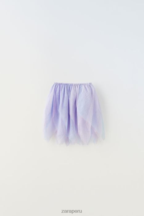 Zara niños falda de traje de tul BDP8J1608 ropa color de malva