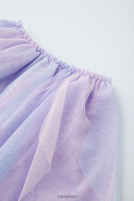 Zara niños falda de traje de tul BDP8J1608 ropa color de malva