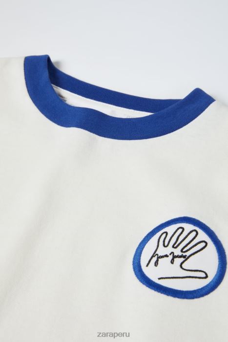 Zara niños camiseta java jacobs BDP8J1514 ropa ostra blanca