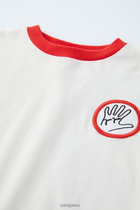 Zara niños camiseta java jacobs BDP8J1518 ropa ostra blanca