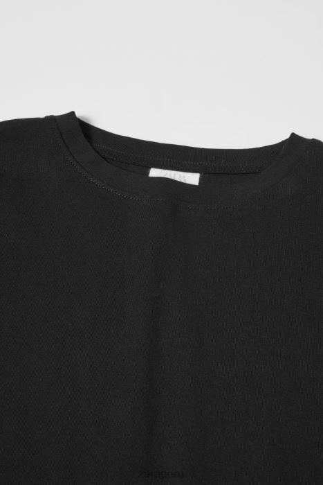 Zara niños camiseta simple BDP8J1531 ropa negro