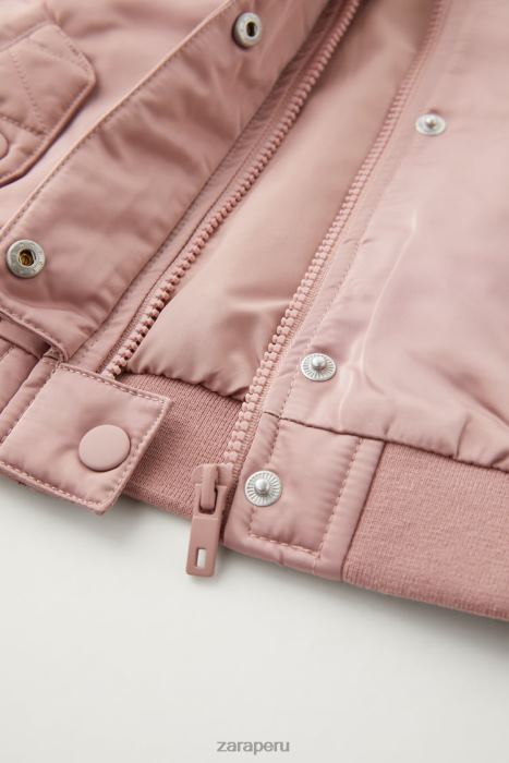 Zara niños chaqueta bomber de satén BDP8J1559 ropa rosa