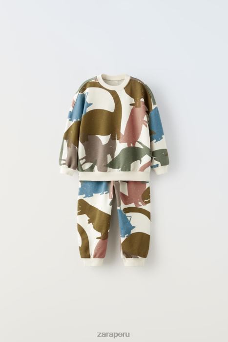 Zara niños conjunto de dinosaurios BDP8J1549 ropa crudo