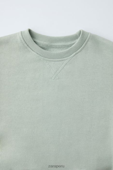 Zara niños sudadera lisa BDP8J1564 ropa Mar verde