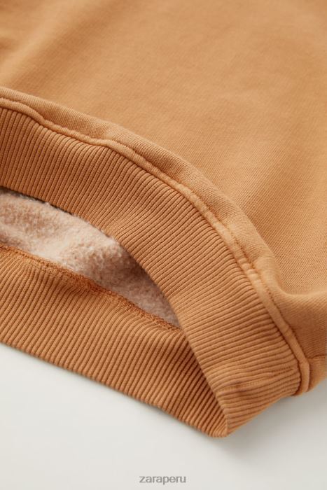 Zara niños sudadera teñida en prenda lavada BDP8J1560 ropa óxido