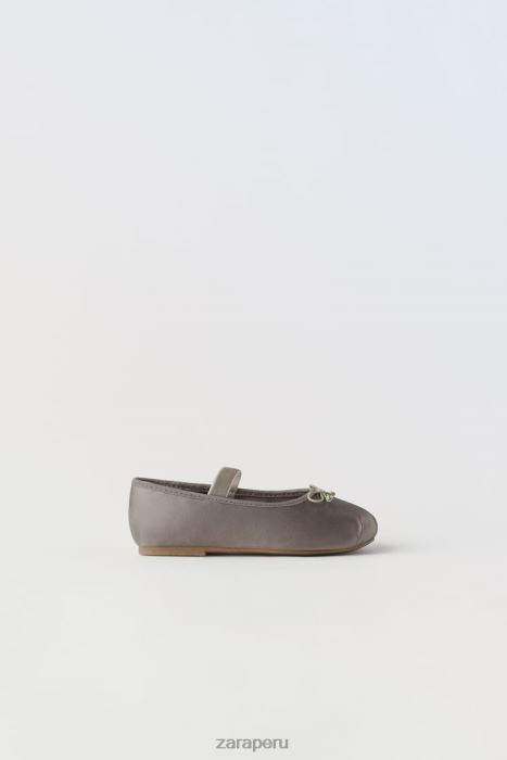 Zara niños bailarinas con lazo BDP8J1606 calzado gris